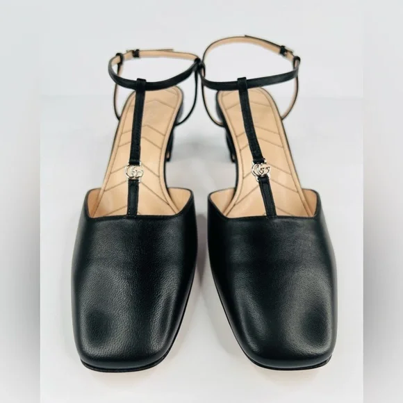 GUCCI WOMEN'S PETITE GG SLINGBACK NAPPA LEATHER CHARLOTTE PUMPS SIZE EU 40 - Picture 5 of 11